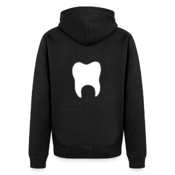 Zahn - Unisex Premium Bio Zip Hoodie - Schwarz - Hinten - Nico (187cm)
