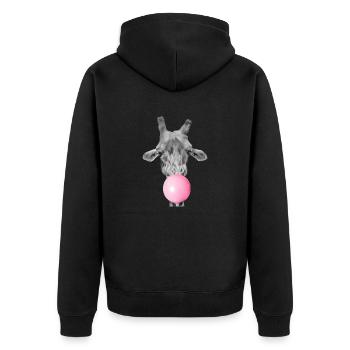Giraffe bubblegum - Unisex Premium Organic Zip Hoodie - black - Back - Nico (187cm)