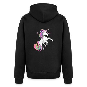 Licorne douce licorne - Veste à capuche bio Premium Unisexe - noir - Dos - Nico (187cm)