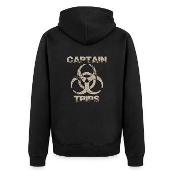 captain trips - Unisex Premium Organic Zip Hoodie - black - Back - Nico (187cm)