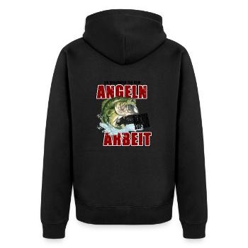 Ein schlechter Tag beim Angeln besser als Arbeit - Unisex Premium Bio Zip Hoodie - Schwarz - Hinten - Nico (187cm)