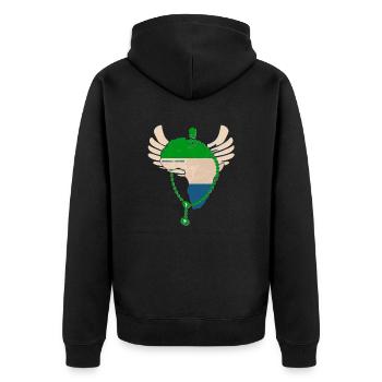 Sierra Leone - Unisex Premium Bio Zip Hoodie - Schwarz - Hinten - Nico (187cm)