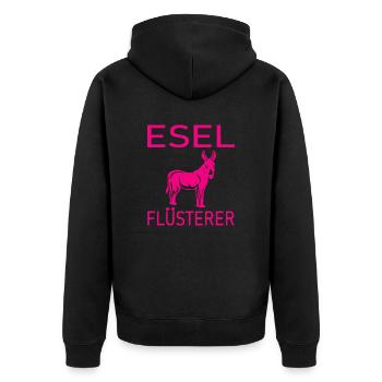 Donkey Esel - Unisex Premium Bio Zip Hoodie - Schwarz - Hinten - Nico (187cm)