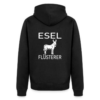 Donkey Esel - Unisex Premium Bio Zip Hoodie - Schwarz - Hinten - Nico (187cm)