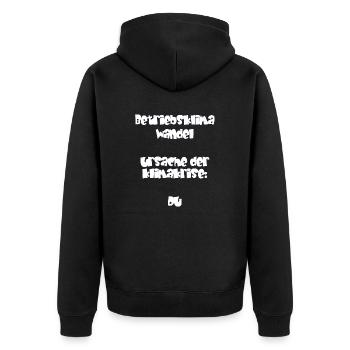 Betriebsklimawandel - Sprüche - Geschenk - Unisex Premium Bio Zip Hoodie - Schwarz - Hinten - Nico (187cm)