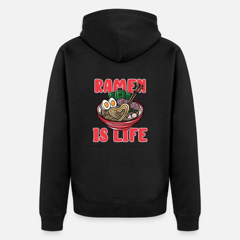 Ramen, c’est la vie - Veste à capuche bio Premium Unisexe - noir