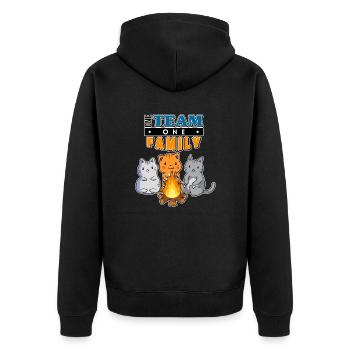 team family cat camping bachelorette - Unisex Premium Organic Zip Hoodie - black - Back - Nico (187cm)