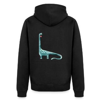 Brachiosaurus - Unisex Premium Bio Zip Hoodie - Schwarz - Hinten - Nico (187cm)