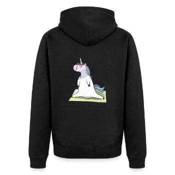 Unicorn Yoga Drôle Professeur de Yoga Idée Cadeau - Veste à capuche bio Premium Unisexe - noir - Dos - Nico (187cm)