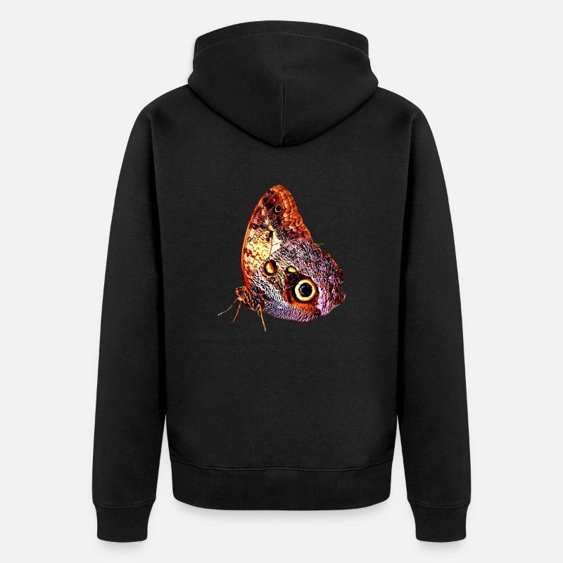Papillon, papillon, insecte, idée cadeau - Veste à capuche bio Premium Unisexe - noir