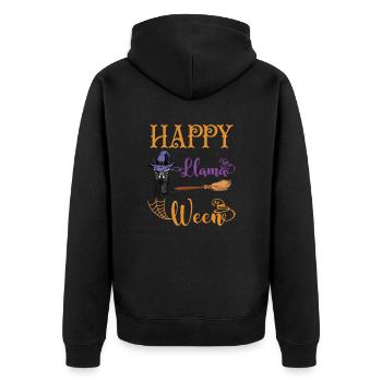 Happy Llamaween llama halloween funny costume boys - Veste à capuche bio Premium Unisexe - noir - Dos - Nico (187cm)