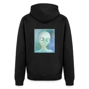 Alien - Unisex Premium Organic Zip Hoodie - black - Back - Nico (187cm)