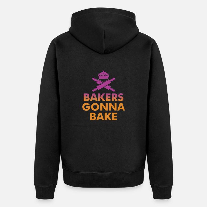 BÄCKERROCK BACKEN V2 - Unisex Premium Bio Zip Hoodie - Schwarz
