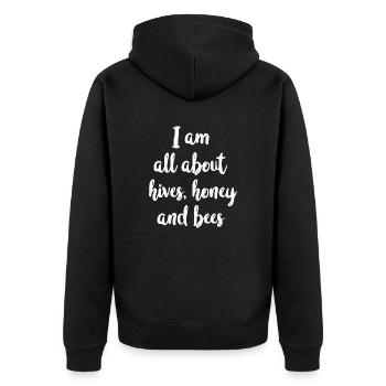 I am all about bees hives and honey - Unisex Premium Organic Zip Hoodie - black - Back - Nico (187cm)
