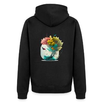 La forêt miniature - Veste à capuche bio Premium Unisexe - noir - Dos - Nico (187cm)
