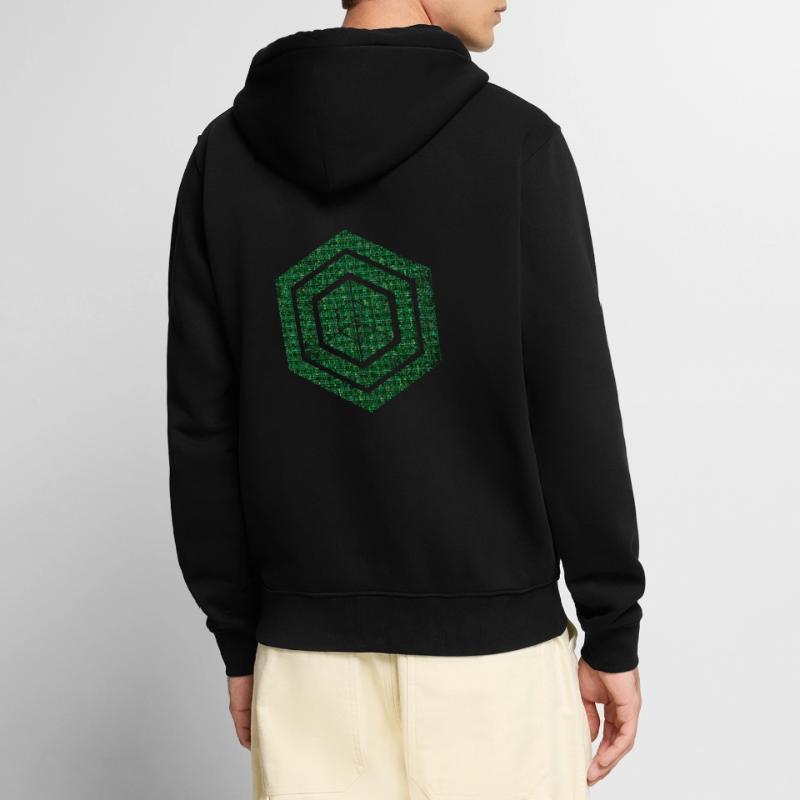 Hexagon-Programmierung Programmierer Codierung geometrisch Unisex Premium Bio Zip Hoodie