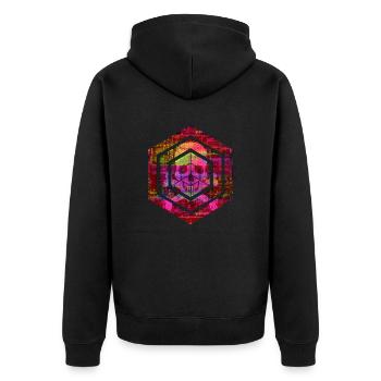 Hexagon-Programmierung Programmierer Codierung geometrisch - Unisex Premium Bio Zip Hoodie - Schwarz - Hinten - Nico (187cm)