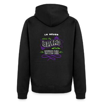 Social Distancing Bear Earloop Beard Lover Man - Unisex Premium Organic Zip Hoodie - black - Back - Nico (187cm)
