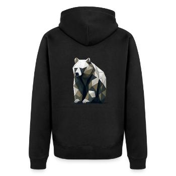 Ours minimaliste - Veste à capuche bio Premium Unisexe - noir - Dos - Nico (187cm)