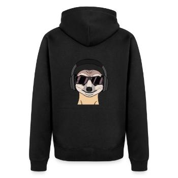 Suricate avec lunettes de soleil et écouteurs - Veste à capuche bio Premium Unisexe - noir - Dos - Nico (187cm)