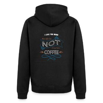 drôle bday fatigué humour heureux boire des haricots rôtis - Veste à capuche bio Premium Unisexe - noir - Dos - Nico (187cm)