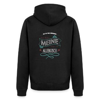 geburtstag geschenk seekatze raubkatze lustig spaß - Unisex Premium Bio Zip Hoodie - Schwarz - Hinten - Nico (187cm)