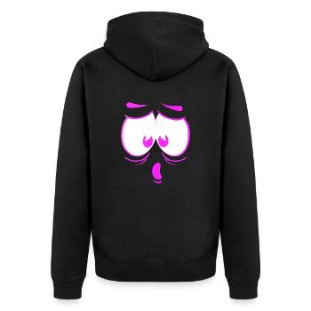 verrücktes gesicht glückliche karikatur glückliches gesicht karikatur - Unisex Premium Bio Zip Hoodie - Schwarz - Hinten - Nico (187cm)