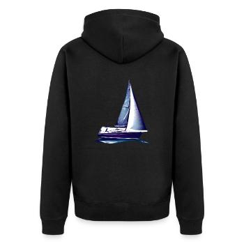 Segeln Segelsport Segelschiff Segelboot Segler - Unisex Premium Bio Zip Hoodie - Schwarz - Hinten - Nico (187cm)
