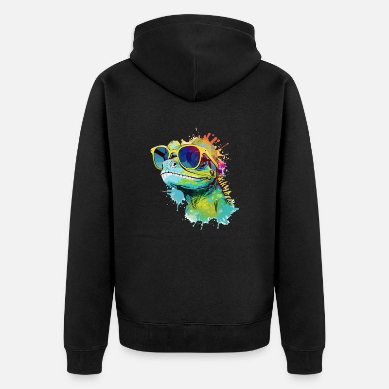 Doko le lézard - Veste à capuche bio Premium Unisexe - noir