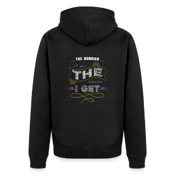 carpenter jokes tshirts bday plumber gift - Unisex Premium Bio Zip Hoodie - Schwarz - Hinten - Nico (187cm)