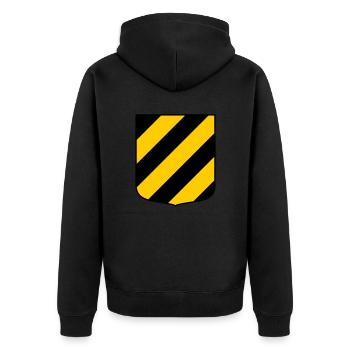Land der Nagetiere - Unisex Premium Bio Zip Hoodie - Schwarz - Hinten - Nico (187cm)