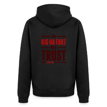 In Kig Ha Farz we trust - Veste à capuche bio Premium Unisexe - noir - Dos - Nico (187cm)