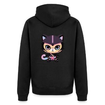 Ninja Cat Pinky Kitty - Veste à capuche bio Premium Unisexe - noir - Dos - Nico (187cm)