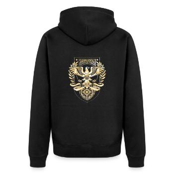 Army Military Air Force Navy Marines Amérique États-Unis - Veste à capuche bio Premium Unisexe - noir - Dos - Nico (187cm)