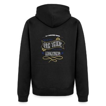 computers programming language present idea - Unisex Premium Bio Zip Hoodie - Schwarz - Hinten - Nico (187cm)