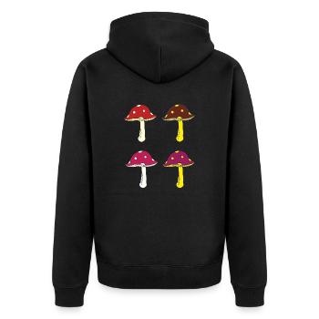 Amanites tue-mouches colorées - Veste à capuche bio Premium Unisexe - noir - Dos - Nico (187cm)