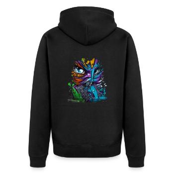 graffiti street art spray couleurs cool artiste rétro - Veste à capuche bio Premium Unisexe - noir - Dos - Nico (187cm)