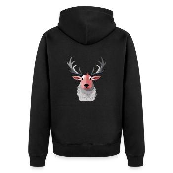 Bill the Christmas Reindeer - Unisex Premium Organic Zip Hoodie - black - Back - Nico (187cm)