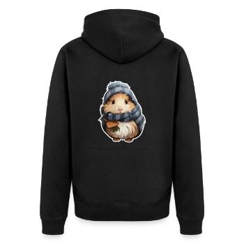 Winterliches Meeri - Unisex Premium Bio Zip Hoodie - Schwarz - Hinten - Nico (187cm)