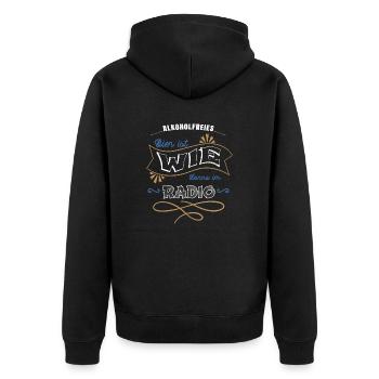 kneipe brauen trinken hopfen lustiger spruch - Unisex Premium Bio Zip Hoodie - Schwarz - Hinten - Nico (187cm)