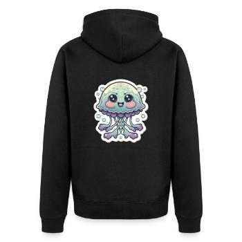 Jellyfish Lover - Unisex Premium Organic Zip Hoodie - black - Back - Nico (187cm)
