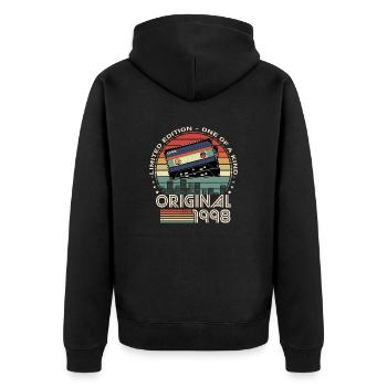 Limited Edition 1998 26th Anniversary - Unisex Premium Organic Zip Hoodie - black - Back - Nico (187cm)
