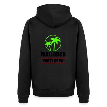 rimini party crew - Unisex Premium Bio Zip Hoodie - Schwarz - Hinten - Nico (187cm)