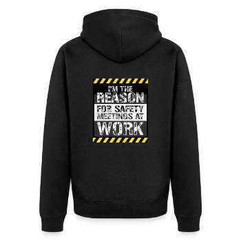C’est drôle que je sois la raison des réunions de sécurité au travail - Veste à capuche bio Premium Unisexe - noir - Dos - Nico (187cm)