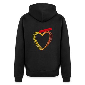 #bestfriendsforever - Unisex Premium Bio Zip Hoodie - Schwarz - Hinten - Nico (187cm)