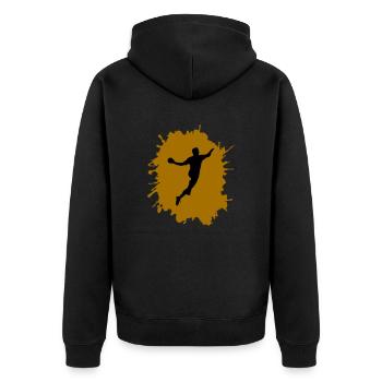 Éclaboussures de handball - Veste à capuche bio Premium Unisexe - noir - Dos - Nico (187cm)