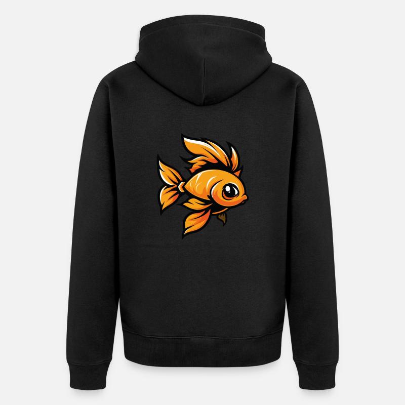 poisson rouge - Veste à capuche bio Premium Unisexe - noir