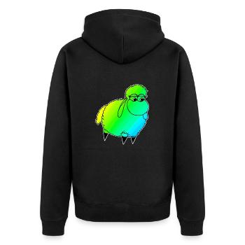 Wolly Sheeeepling Retro wave - Unisex Premium Organic Zip Hoodie - black - Back - Nico (187cm)