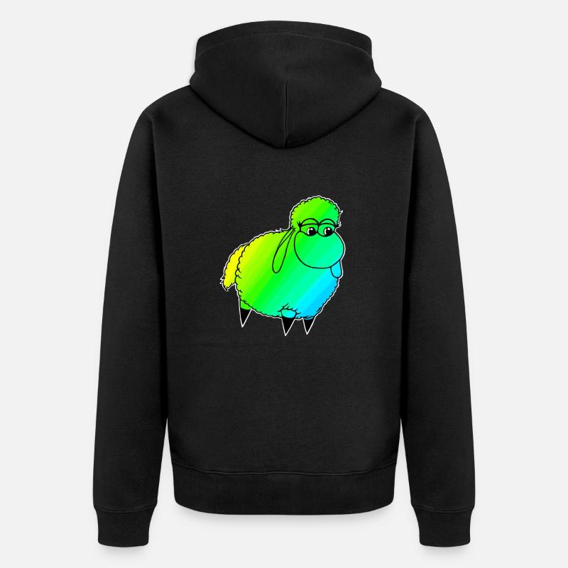 Wolly Sheeeepling Vague rétro - Veste à capuche bio Premium Unisexe - noir