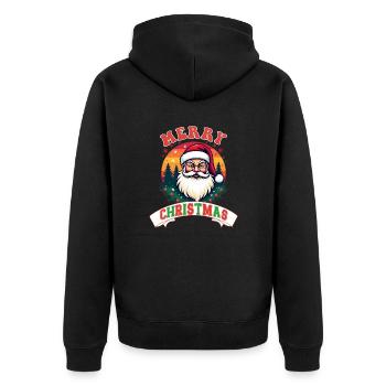 Joyeux Noël Père Noël rétro - Veste à capuche bio Premium Unisexe - noir - Dos - Nico (187cm)